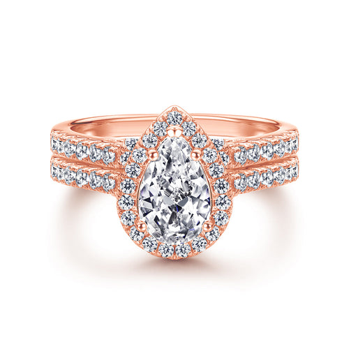 The Elizabeth - 18kt Rose Gold Wedding Ring Set