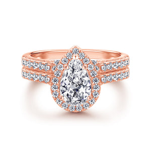 The Elizabeth - 18kt Rose Gold Wedding Ring Set